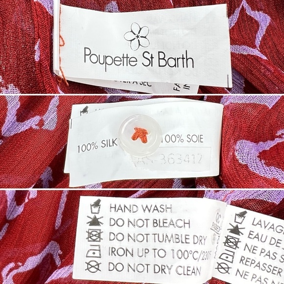 Poupette St. Barth Silk Halter Mini Dress Size Medium Ruffled Brick Red New NWT - Picture 6 of 8